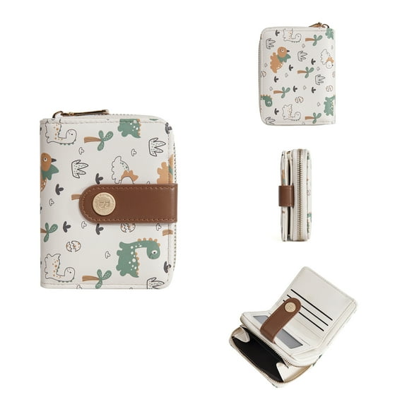 Fashion Ladies,light Luxury, Fresh and Fragrant Women's Wallet, Fashionable Cute Dinosaur Pu Purse,zipper Clutch/4.7* 3.7in