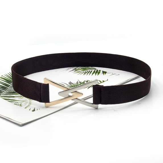 Fashion Lady Wide Belts Women Wide Elastic Belt Buckle Waist Dress Stretch Belt Leather Belt Young Men Pant Belts Belt Size 46 Belts without Holes for Men Men's Belts Big And Tall Click Comfort Men's