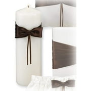 Fashion Lasting Radiance Ivory & Mocha Satin Bow Unity Candle Made In China gm6536