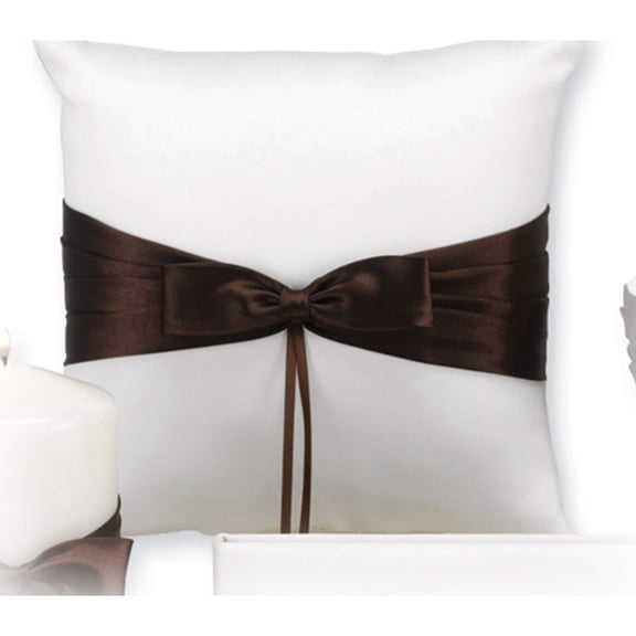 Jewelry by Sweet Pea Non Metal Lasting Radiance White & Mocha Satin Bow Ring Pillow