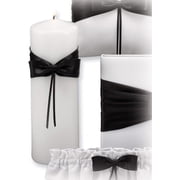 Fashion Lasting Radiance White With Black Satin Ribbon Unity Candle Made In China gm6506