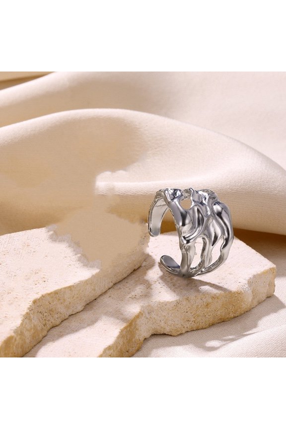 Unisex Lava Ring Electroplated Alloy Gold Silver Jewelry