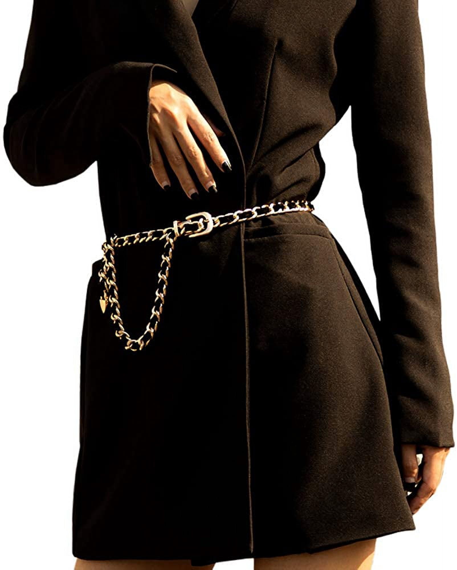 Layered Leather Waist Chain Belt for Dress Jeans Meet *Sculpted Sin - your new obsession. Detachable leather  main image 3