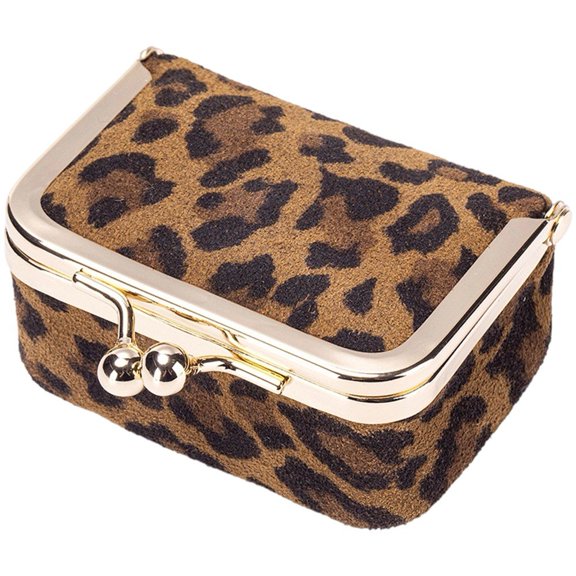 Fashion Leather Mini Coin Purse Case Brand Leopard Print Lock Change Pouch Casual Style Small Storage Bag Jewelry For Women