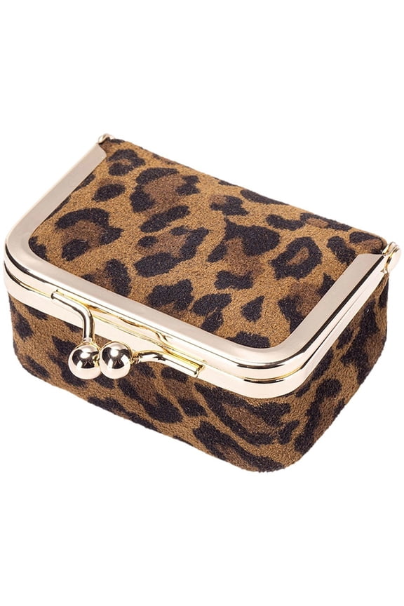 Fashion Leather Mini Coin Purse Case Brand Leopard Print Lock Change Pouch Casual Style Small Storage Bag Jewelry For Women
