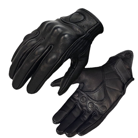 Fashion Leather Motorcycle Full Finger Gloves with Touch Screens Tips for Year Round Riding Protective Gears Four Season