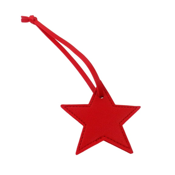 Fashion Leather Star Shape Luggage Label Five-pointed Star Pendant Keychain Women Girls Bag Charm Handbag Accessory