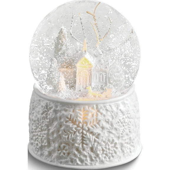 Fashion Led Glitterdome Musical Church With Sleigh (4.1 X 4.1) Made In China gm15753