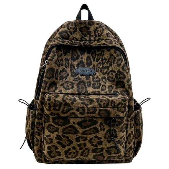 Fashion Leopard Pattern Backpack, Casual Leopard Print Daypack, Multi Pocket Travel Rucksack, Stylish Shoulder Bag for Daily, Outdoor Shopping, Weekend Use,11.81X5.91X15.75"