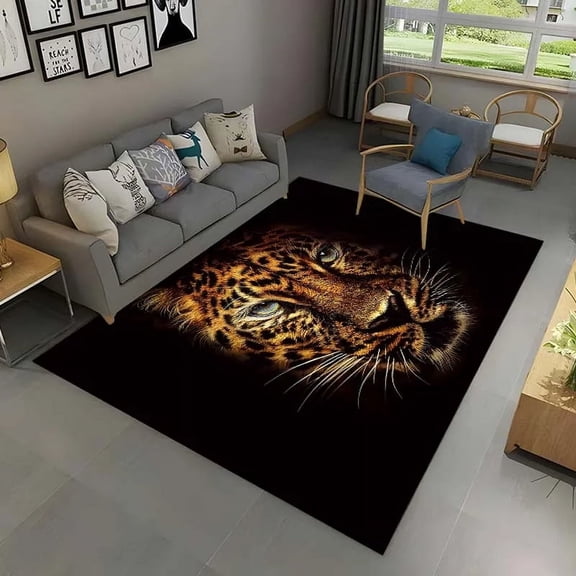 Fashion Leopard Pattern Carpet on The Floor 3D Animal Printed Big Carpet Living Room Sofa Soft Area Rug Bathroom Anti-slip Mat