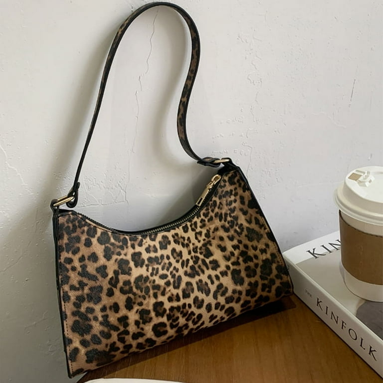Fashion Leopard Pattern Shoulder Women Bag Hand Bag Personality Wild Pu Leather Designer Purses and Handbags Leopard 25.5x6.5x17.5cm