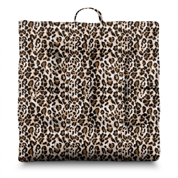 Fashion Leopard Pillow&nbsp;– 22x22 Inch Square Floor Cushion, Dutch Velvet, Glitter Spots Design (Glamorous Texture for Bedroom & Living Room)