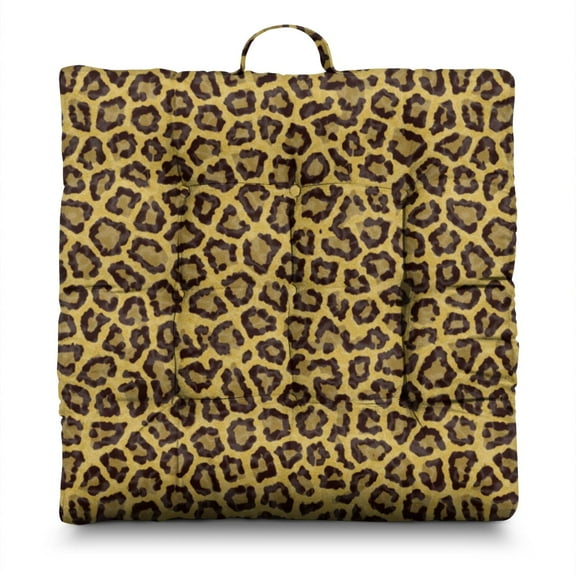 Fashion Leopard Pillow – 22x22 Inch Square Floor Cushion, Dutch Velvet, Glitter Spots Design (Glamorous Texture for Bedroom & Living Room)