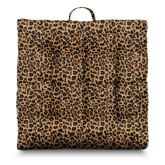 Fashion Leopard Pillow&nbsp;– 22x22 Inch Square Floor Cushion, Dutch Velvet, Glitter Spots Design (Glamorous Texture for Bedroom & Living Room)