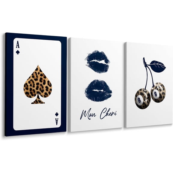 Fashion Leopard Print 3Piece Wall Art Set Bold Animal Print Canvas Prints Posters Trendy Leopard Design for Bedroom, Living Room, and Office Wall Decor Unframed