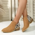thumbnail image 1 of Fashion Leopard Print Boots Women Pointed Toe Chunky Heel Back Zipper Shoes, 1 of 7