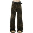 thumbnail image 1 of Fashion Leopard Print Jeans for Women High Waisted Stretchy Wide Leg Denim Pants Multiple Leopard Types(Plus Size), 1 of 6