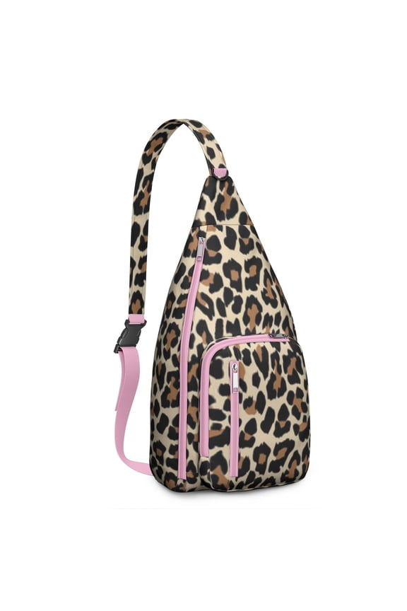 Fashion Leopard Sling Backpack - Runway-Inspired Print, Lightweight Durable Shoulder Bag