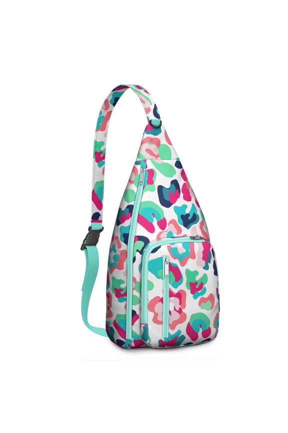 Fashion Leopard Sling Backpack - Runway-Inspired Print, Lightweight Durable Shoulder Bag