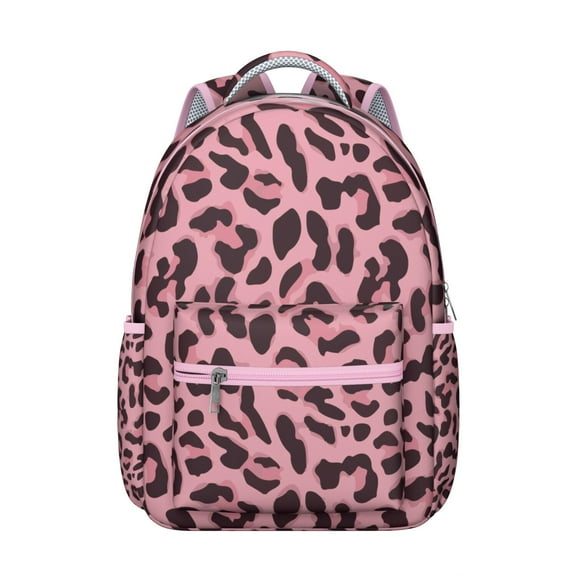Fashion Leopard Students Backpack Animal Print with Dynamic Spots and Cheetah Pattern Trendy School Bag