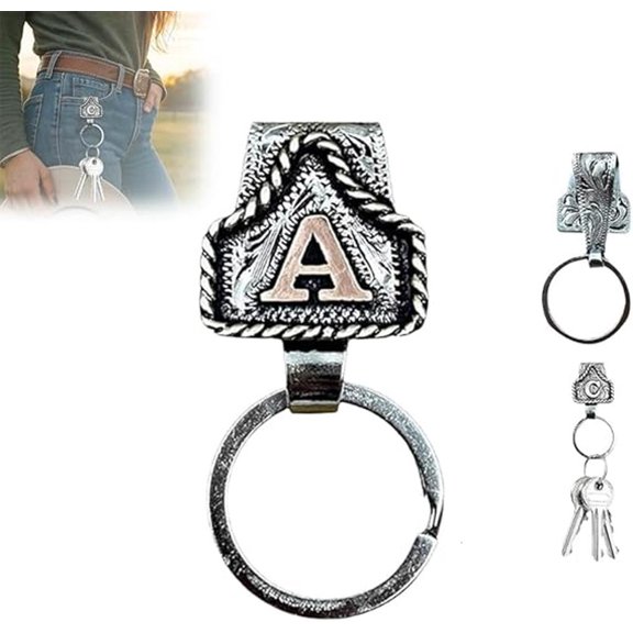 Fashion Letter Design Key Holder Keychain Secure Belt Keyring Clip Design Metal Key Decoration For Men Everyday Use