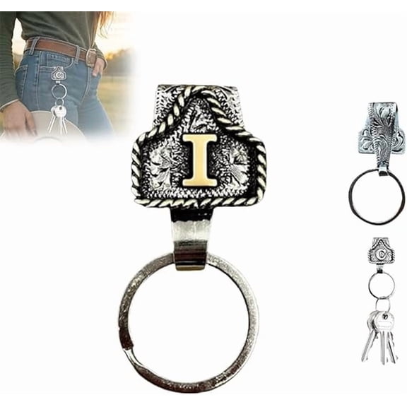 Fashion Letter Design Key Holder Keychain Secure Belt Keyring Clip Design Metal Key Decoration For Men Everyday Use
