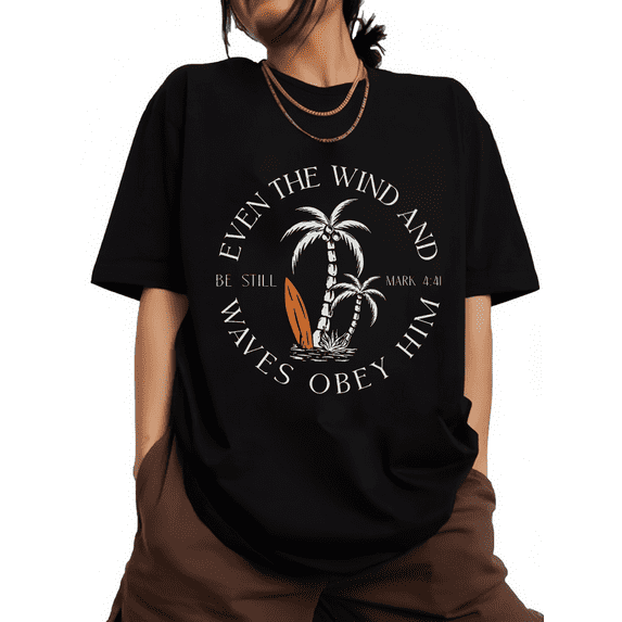 Fashion Letter Tee Christian T-Shirt Top Scripture Design Soft Cotton Comfort Fit Colors Black Sizes S-5XL