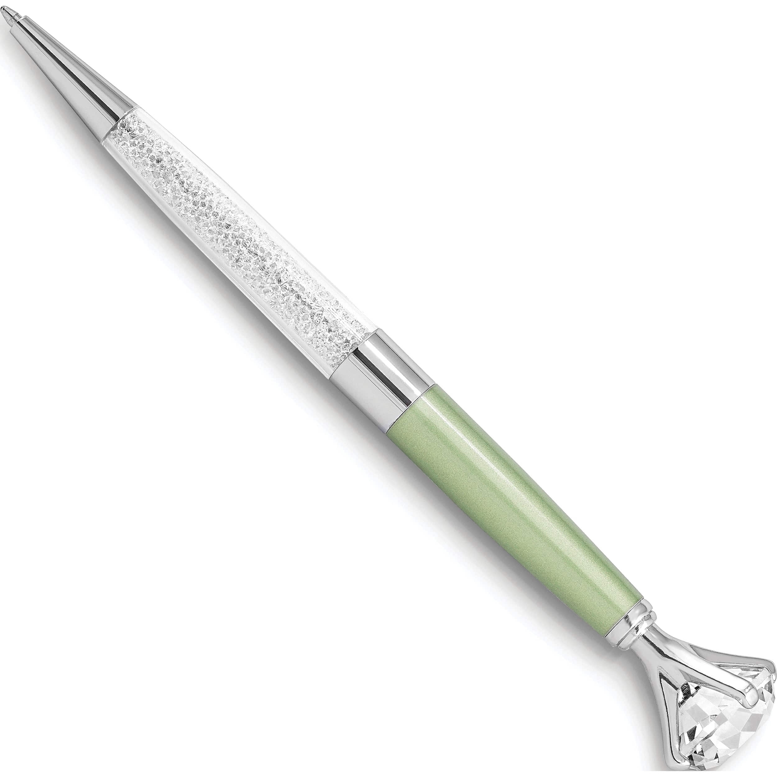 Fashion Light Green Crystal Filled Ballpoint Pen With 20mm Gemstone Top Made In Taiwan jbp116lgr