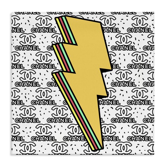 Stupell Industries Eclectic Lightning Bolt with Fashion Pattern Canvas Art, 17 x 17, by Ziwei Li