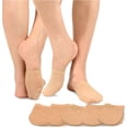 thumbnail image 1 of Fashion Liner Half Socks for Women Seamless Nylon Toe Topper Non-Slip 5-Pair (Women-5Pair, Pale Beige), 1 of 6
