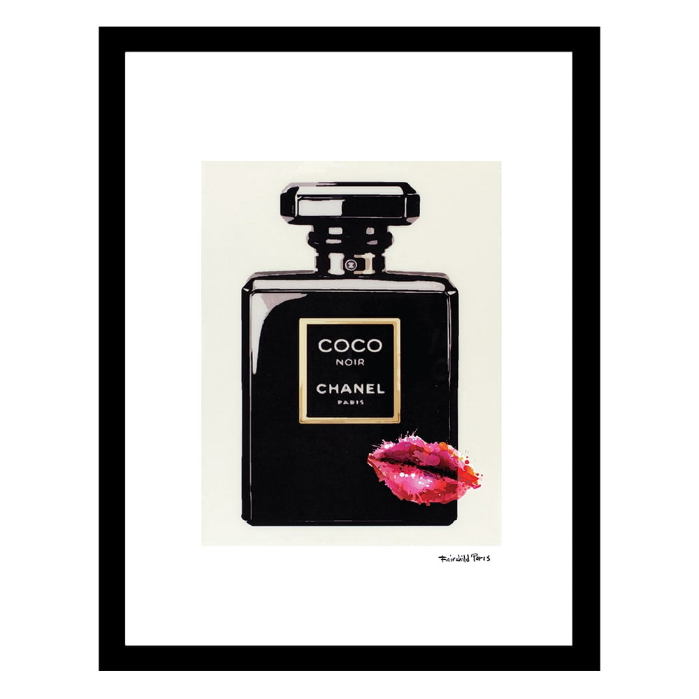 Fashion Lips Glam Perfume Bottle - Framed Print