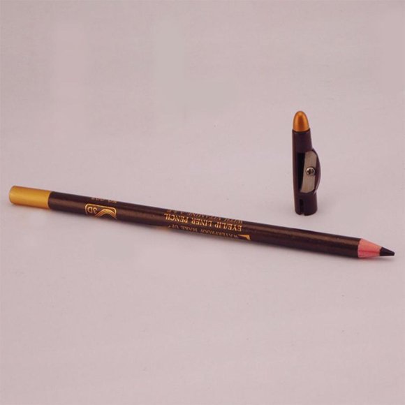 Fashion Long New Makeup Beauty Eye Liner Eyebrow Pencil Sharpener Lid Waterproof BROWN