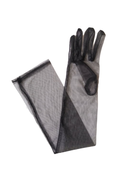 Fashion Long Sheer Tulle Gloves 55cm Dress Mittens Ultra Thin Tulle Gloves Wedding Elbow Gloves for Bridal Wedding Dress