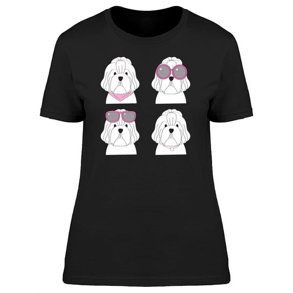Fashion Long Shih Tzu Set T-Shirt Women -Image by Shutterstock, Female Small