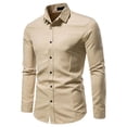 thumbnail image 1 of Fashion Long Sleeve Shirts for Mens Oversize Vintage Casual And Solid Color Button Pocket d Lapel Shirt Black Deal on Clearance!, 1 of 5
