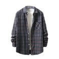 thumbnail image 1 of Fashion Long Sleeve Shirts for Mens Plus Size Casual Personality Checkered Printing Button Lapel Cardigan Shirt. Save to 65% Off!, 1 of 3