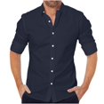 thumbnail image 1 of Fashion Long Sleeve Shirts for Mens Plus Size Lapel Button Striped Loose Casual d Shirt Save to 65% Off!, 1 of 8