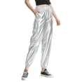 thumbnail image 1 of Fashion Loose Pants Casual Street Slacks In Metallic Color For Women Pants for Women Work Casual Long Womens Casual Leggings Stretchy High Waist Work Pants Pants for Women Casual Summer plus Size Warm, 1 of 5