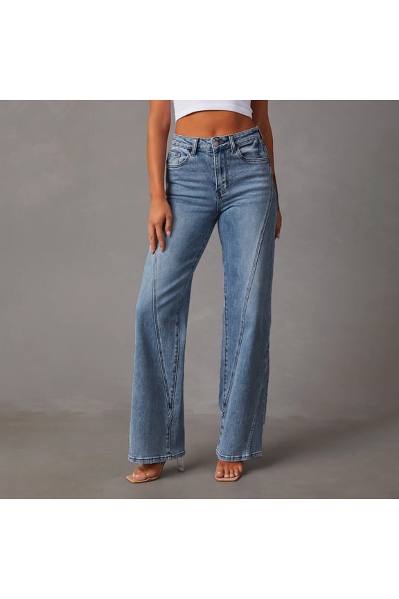 Fashion Loose Patchwork Wide Leg Women's Jeans Women Woman on Pants Jean Cargo Pants for Women 18 plus Jean Pants for Women 24 Womens Jean Overalls Pants Jean 20w Womens Pants Women Designer Pants Mom