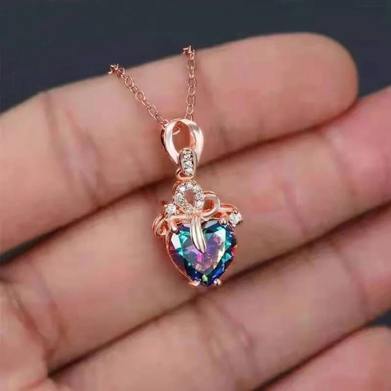 Uloveido Dainty Heart Necklace For Women – Silver Tone With Crystals, Perfect For Valentine's, Birthday & Anniversary Gifts - View #13