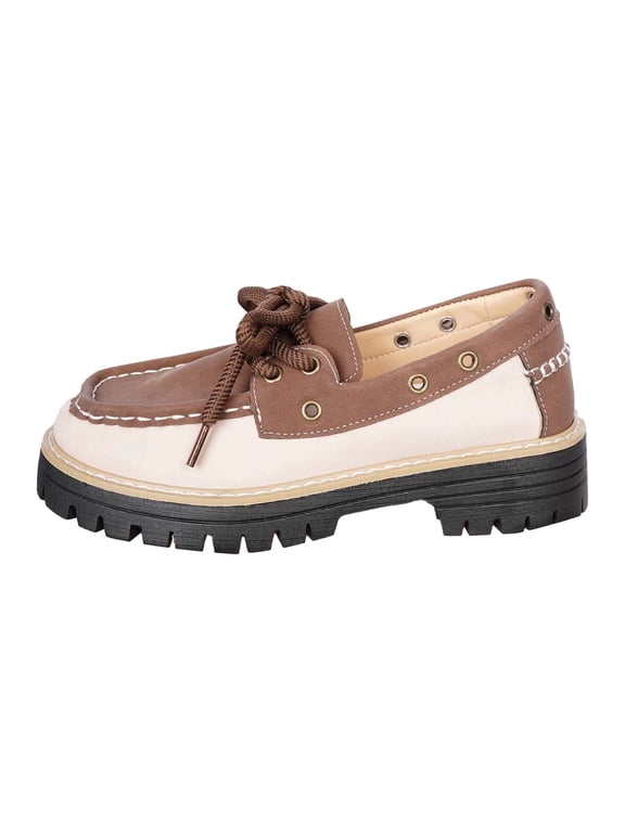 Fashion Low Top Lace Up Casual Shoes Two Tone Color Design Comfortable Daily Walking Footwear for Women Ladies