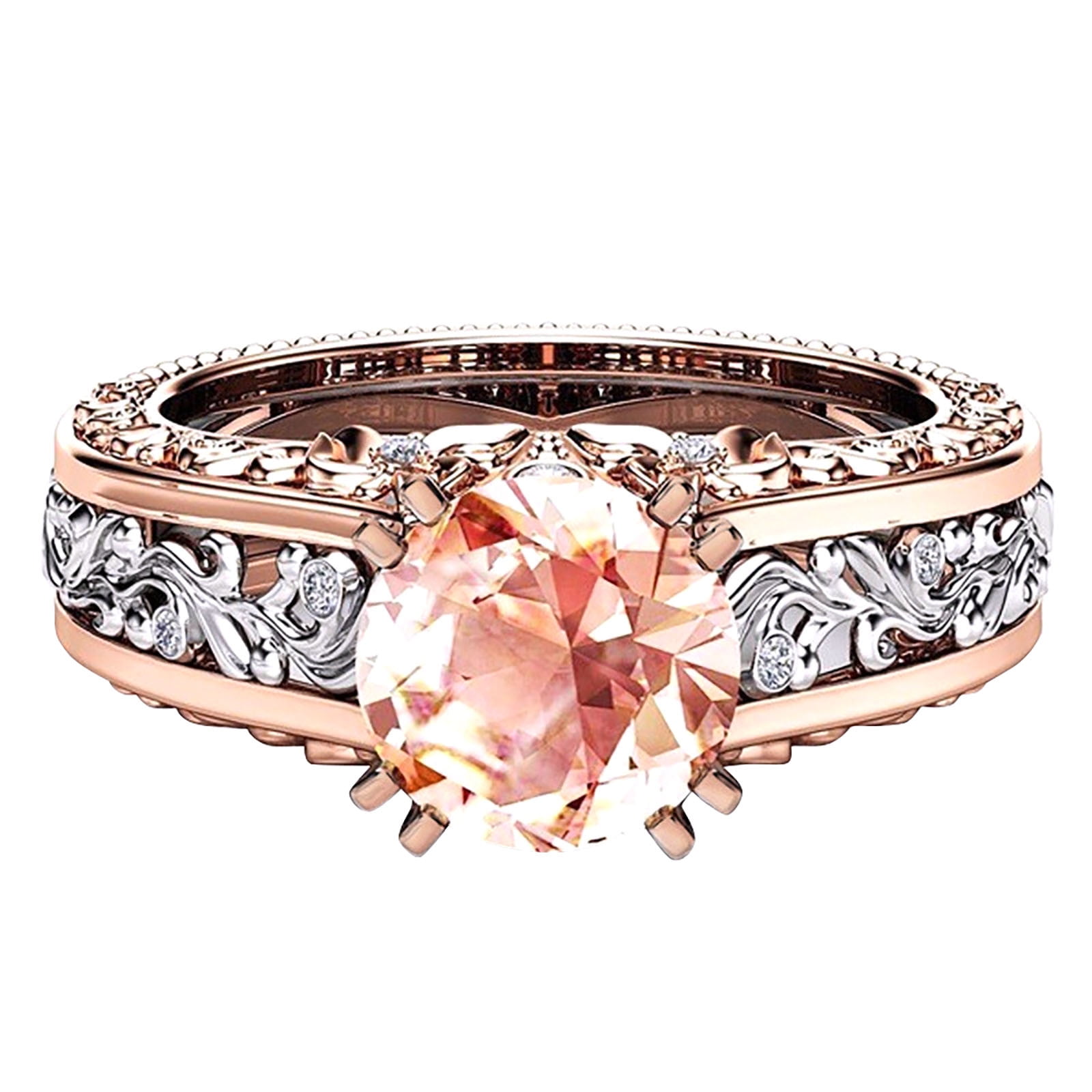 Fashion Luxury Color Separation Rings for Women, Wedding Ring