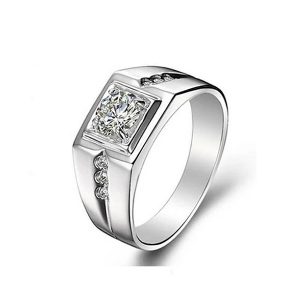 Fashion Luxury Gothic White Zircon Ring Silver Plated Gold Filled Jewelry Vintage Hip-hop Rings For Female Gift