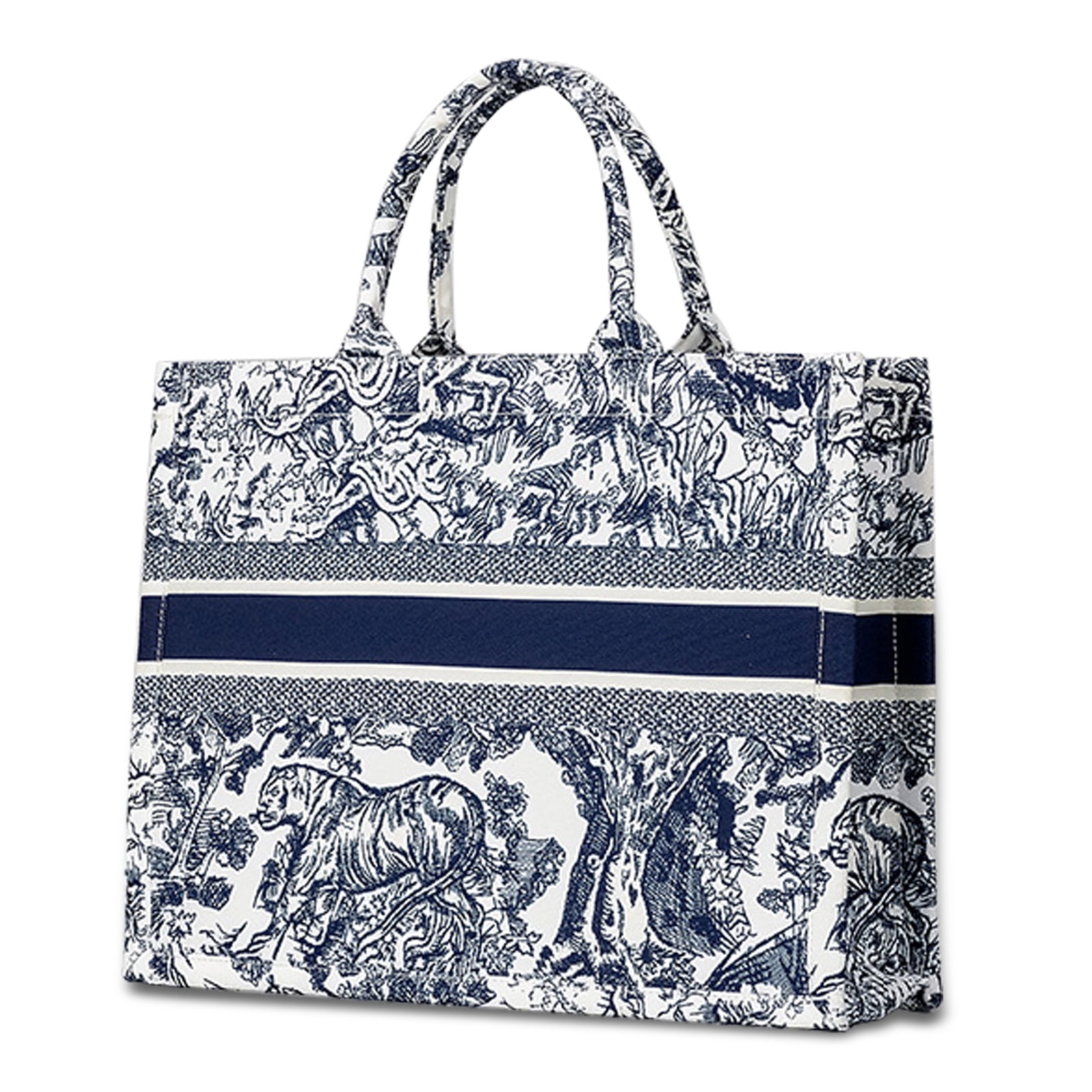 Leanoria Luxury Large Tote Bag For Women - Retro Embroidery Jacquard, Cotton Linen Material