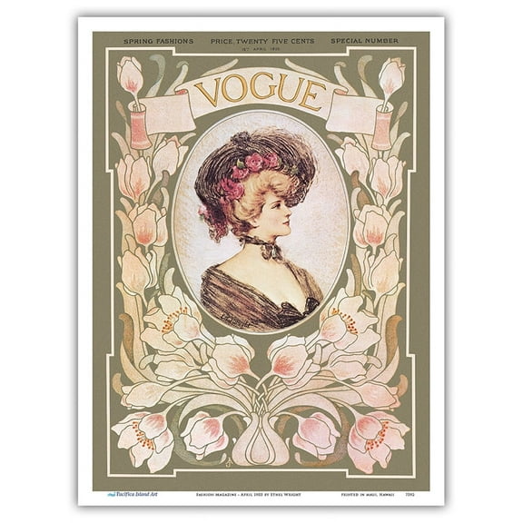 Fashion Magazine - April 1903 - Spring Fashions - Vintage Magazine Cover by Ethel Wright - Master Art Print (Unframed) 9in x 12in