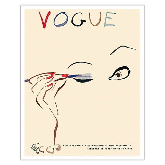 Fashion Magazine - February 15, 1935 - Vintage Magazine Cover by Carl Erickson c.1935 - Fine Art Matte Paper Print (Unframed) 16x20in