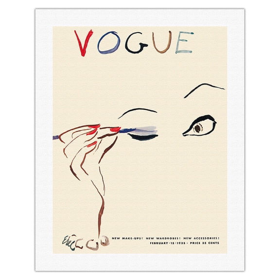 Fashion Magazine - February 15, 1935 - Vintage Magazine Cover by Carl Erickson c.1935 - Fine Art Rolled Canvas Print 20in x 26in