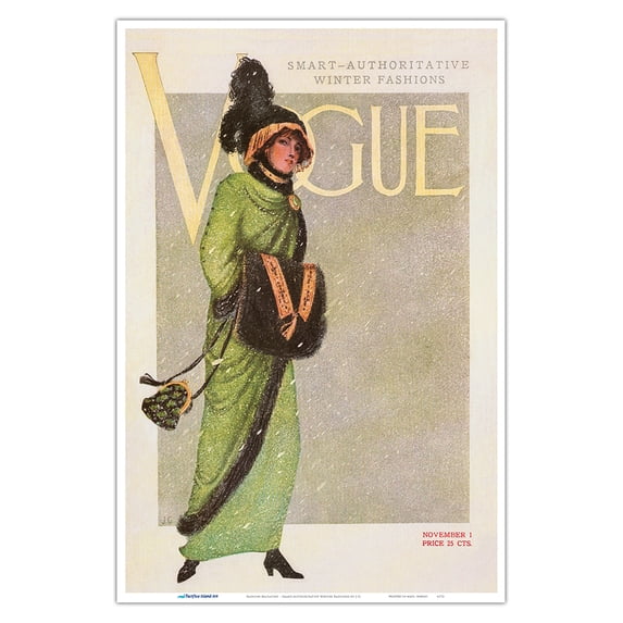 Fashion Magazine - November 1 1910 - Smart-Authoritative Winter Fashions - Vintage Magazine Cover by J.G. - Master Art Print (Unframed) 12in x 18in