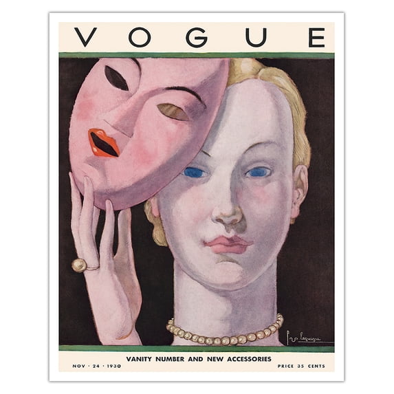Fashion Magazine - November 24 1930 - Vintage Magazine Cover by Georges Lepape c.1930 - Fine Art Matte Paper Print (Unframed) 16x20in