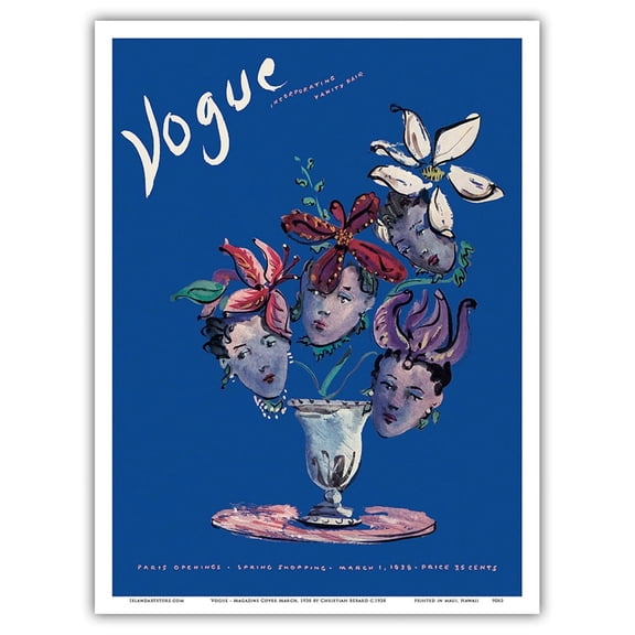 Fashion Magazine (Vanity Fair) - March 1938 - Vintage Magazine Cover by Christian Bérard c.1938 - Master Art Print (Unframed) 9in x 12in